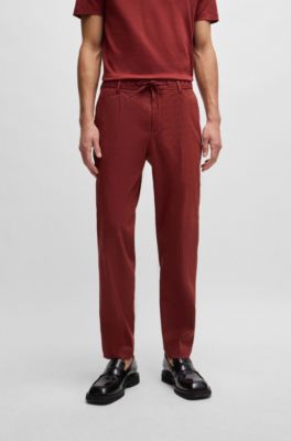 Relaxed-fit trousers in a linen blend, Light Brown