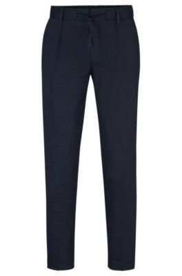 BOSS - Relaxed-fit trousers in a linen blend