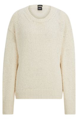 Shop Hugo Boss Knitted Sweater In White