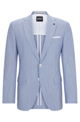 Shop Hugo Boss Slim-fit Jacket In Dark Blue