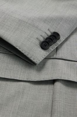 Traje slim fit en pa&ntilde;o t&eacute;cnico el&aacute;stico con microestampado, Plata