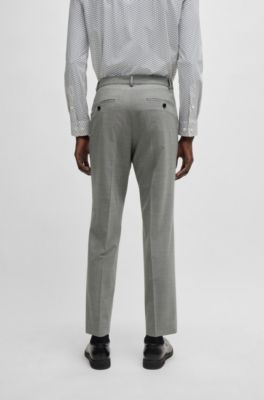 Traje slim fit en pa&ntilde;o t&eacute;cnico el&aacute;stico con microestampado, Plata