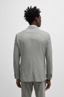 Traje slim fit en pa&ntilde;o t&eacute;cnico el&aacute;stico con microestampado, Plata