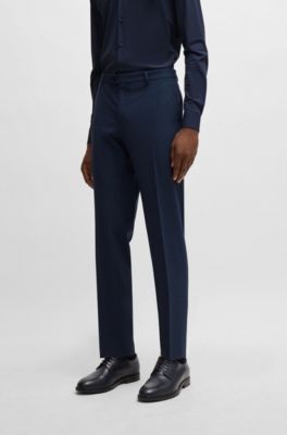 Traje slim fit en pa&ntilde;o t&eacute;cnico el&aacute;stico con microestampado, Azul oscuro