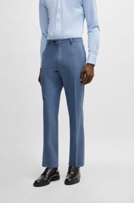 Traje slim fit en pa&ntilde;o t&eacute;cnico el&aacute;stico con microestampado, Azul