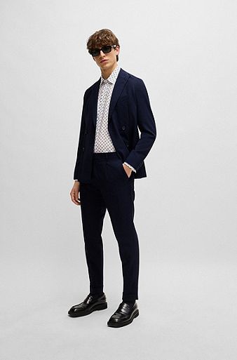 Formal Men's Suit Set Notch Jacket Pants 2 Piece Wedding Party Slim Fit  Outfits 