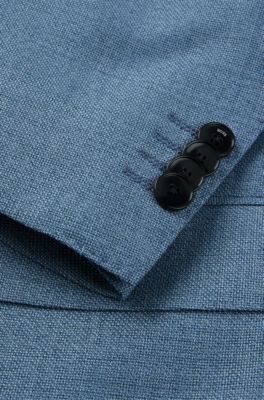 Regular-fit suit in micro-patterned virgin wool, Blue