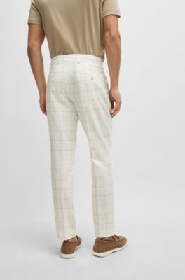 Slim-fit two-piece suit in checked material, White