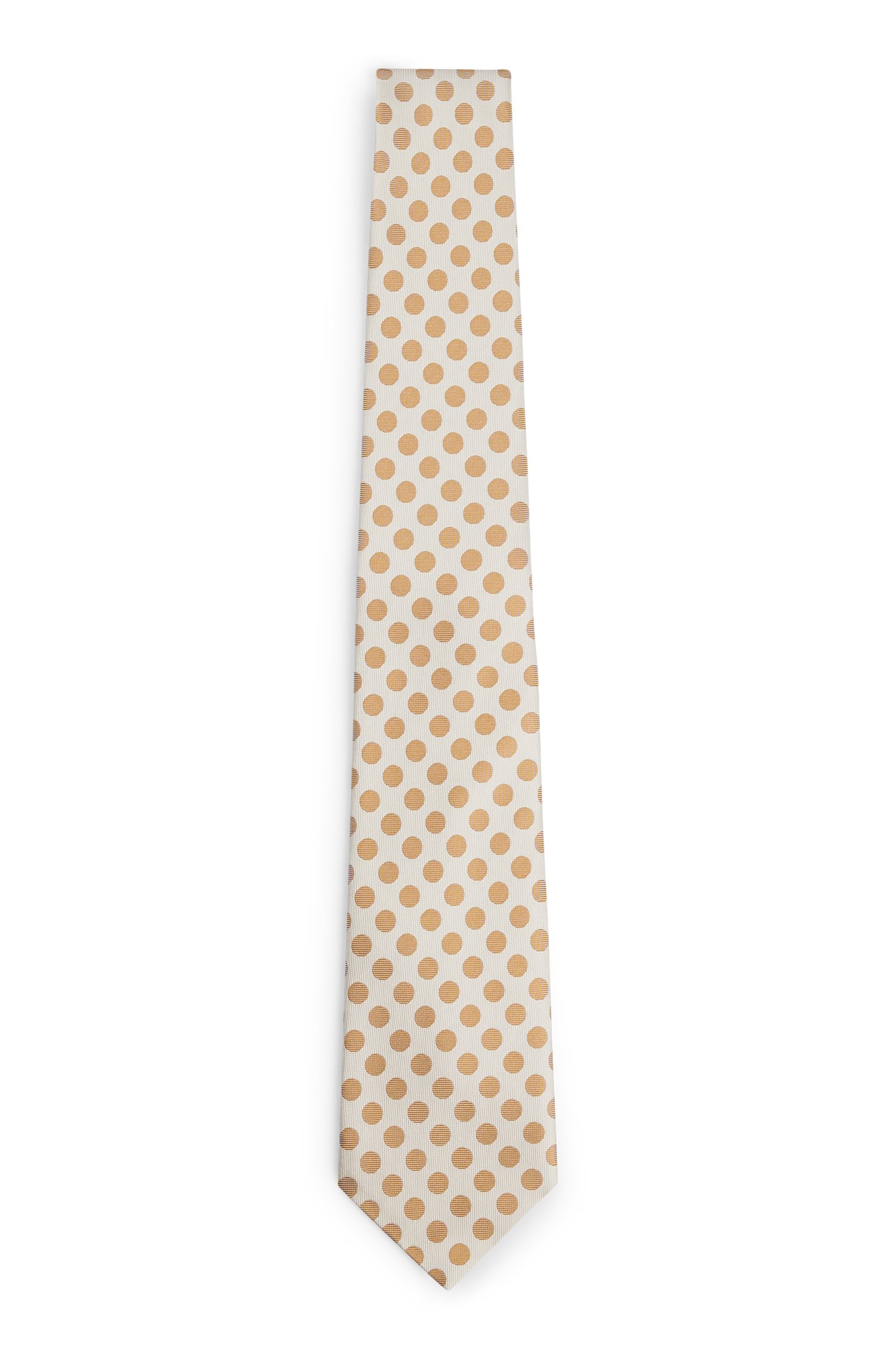 Silk-jacquard tie with dot motif
