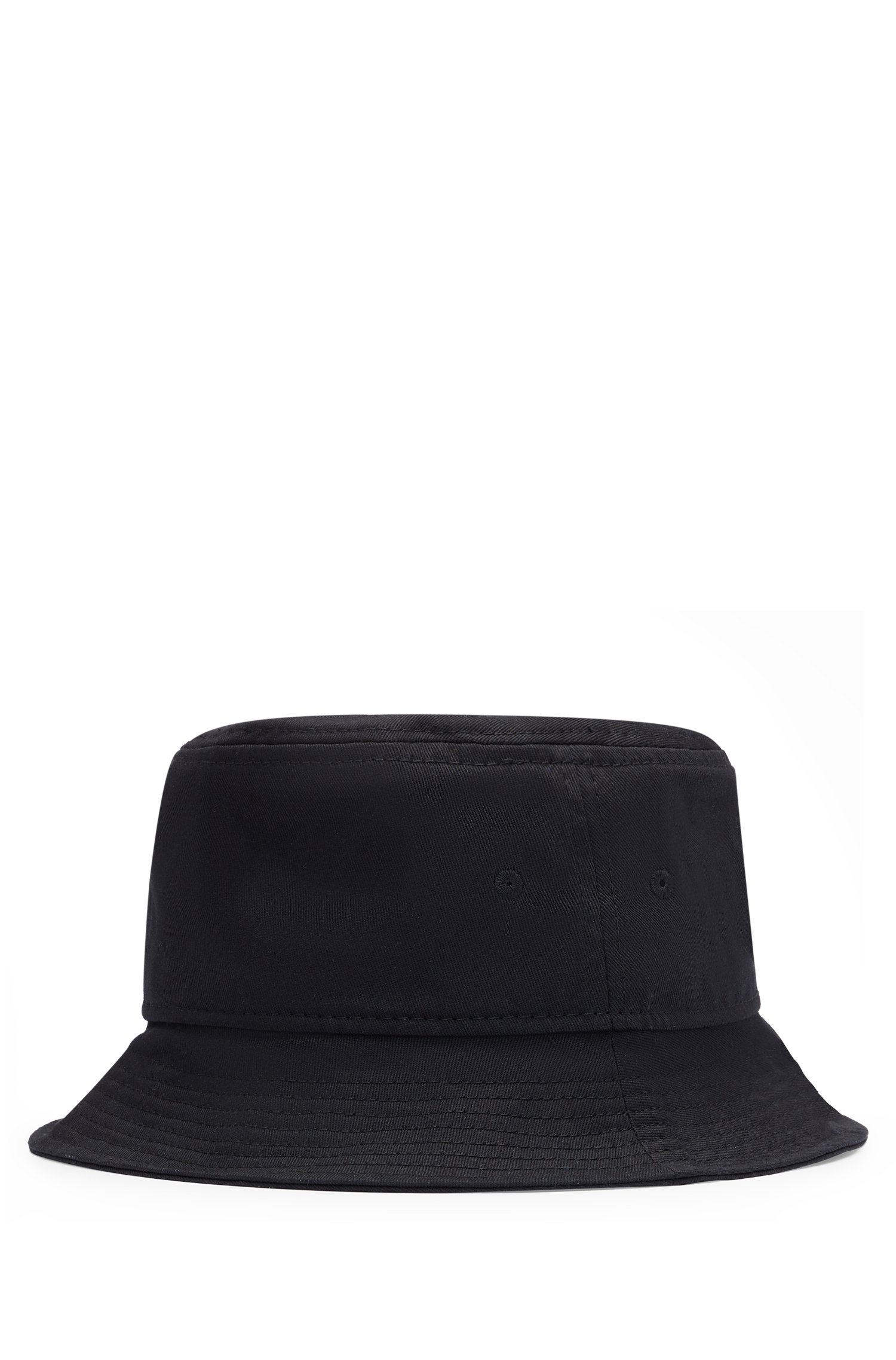 Cotton-twill bucket hat with logo label