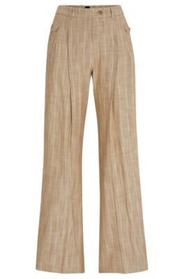 Relaxed-fit trousers with pinstripe in a stretch blend, Patterned