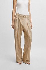 Relaxed-fit trousers with pinstripe in a stretch blend, Patterned