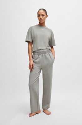 Open-hem tracksuit bottoms with double waistband, Silver