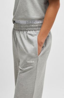 Open-hem tracksuit bottoms with double waistband, Silver