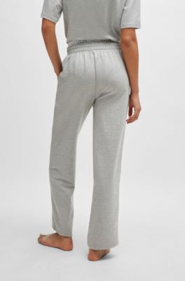 Open-hem tracksuit bottoms with double waistband, Silver