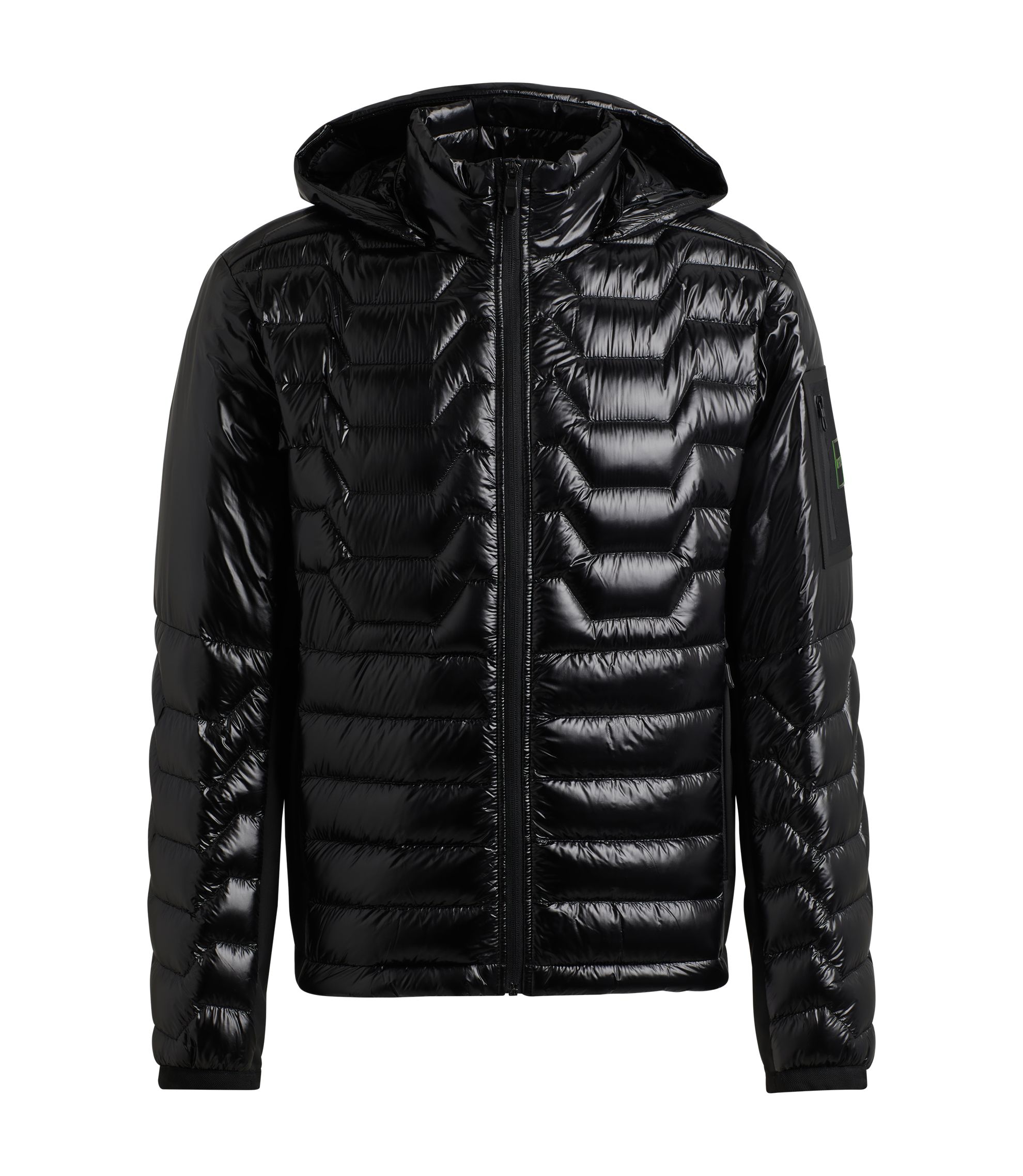 virgo　SPECIAL BOA CIRCUIT DOWN COAT 90's Slim Fit Leather Jacket - Black | BOA