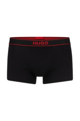 HUGO - Two-pack of stretch-cotton trunks with logo graphics
