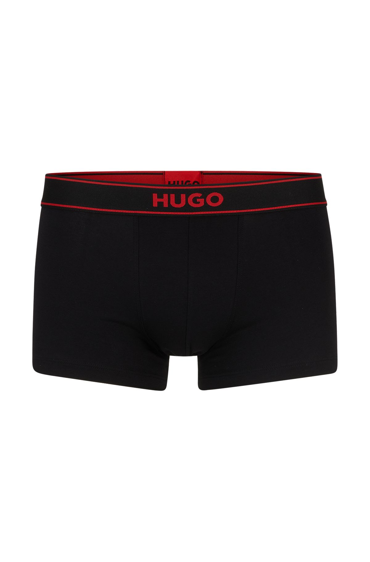 Two-pack of stretch-cotton trunks with logo graphics, Black