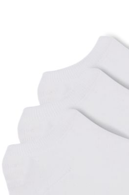 Paquete de tres calcetines invisibles con logos, Blanco