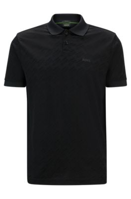 BOSS - Relaxed-fit polo shirt with monogram jacquard