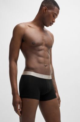 Three-pack of trunks with logo waistbands, Black