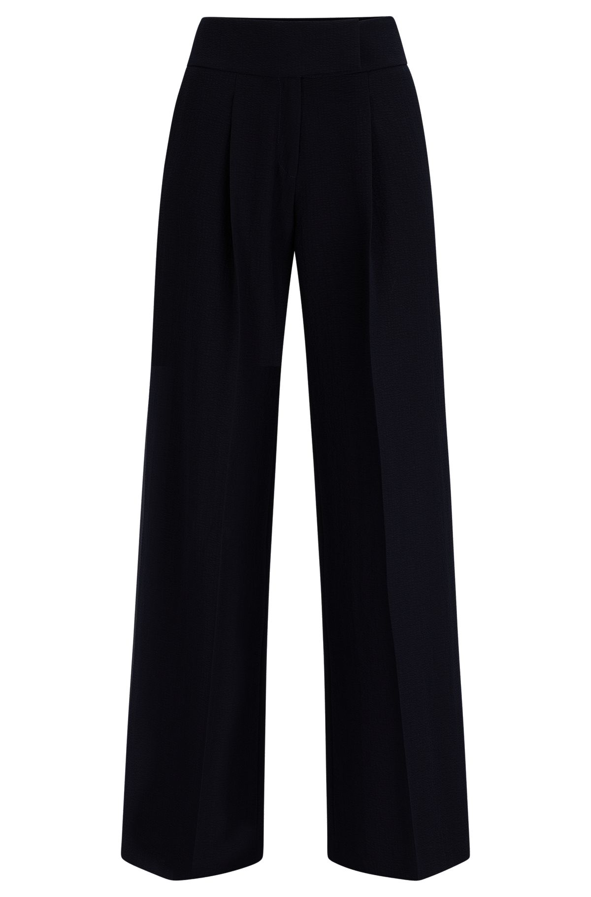 Regular-fit pleated trousers with extra-long length, Light Blue