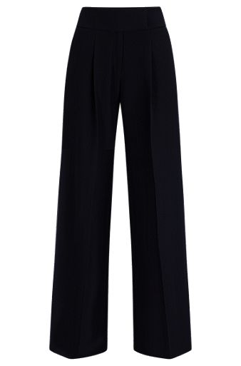 Regular-fit pleated trousers with extra-long length, Light Blue