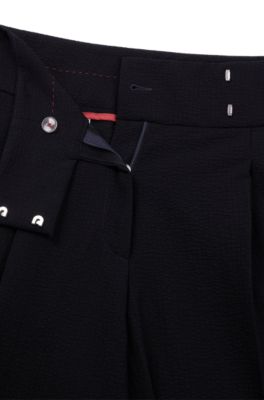 Regular-fit pleated trousers with extra-long length, Light Blue