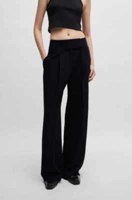 Regular-fit pleated trousers with extra-long length, Light Blue