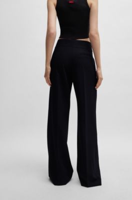 Regular-fit pleated trousers with extra-long length, Light Blue