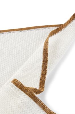 Pochette de costume en piqu&eacute; de soie pure, Jaune clair