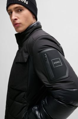 BOSS - Mixed-material jacket with down filling - Black