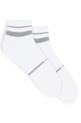 Shop Hugo Boss Two-pack Of Short-length Socks With Branding In White