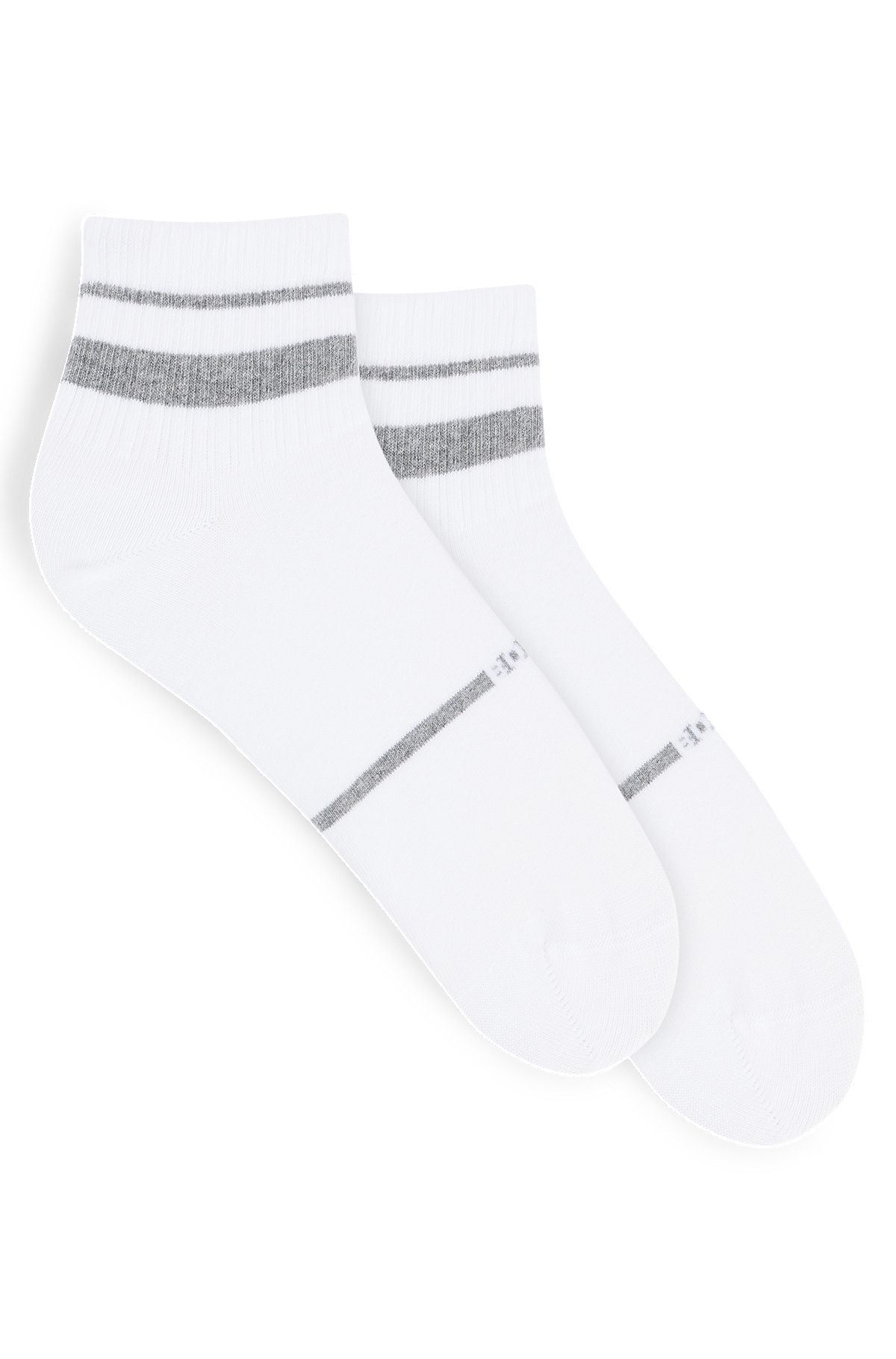 Two-pack of short-length socks with branding, White