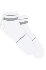 Two-pack of short-length socks with branding, White