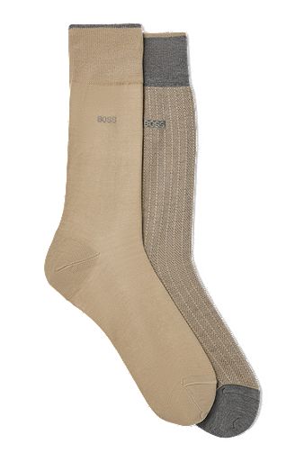 Two-pack of socks in mercerized cotton, Grey