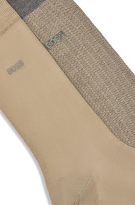 Two-pack of mercerised-cotton socks in a regular length, Grey