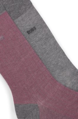 Two-pack of mercerised-cotton socks in a regular length, Purple