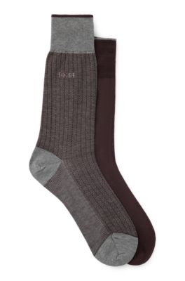 Shop Hugo Boss Two-pack Of Socks In Mercerized Cotton In Light Red