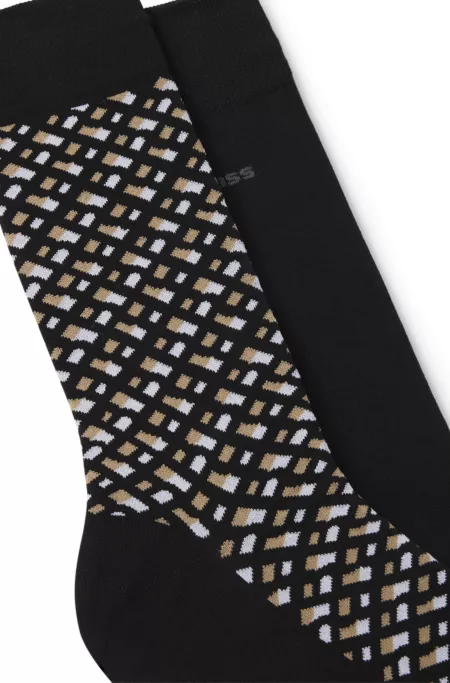 Two-pack of cotton-blend socks in a regular length