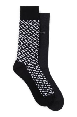 Hugo Boss Two-pack Of Regular-length Socks In Black