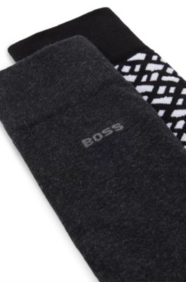 Two-pack of cotton-blend socks in a regular length, Black