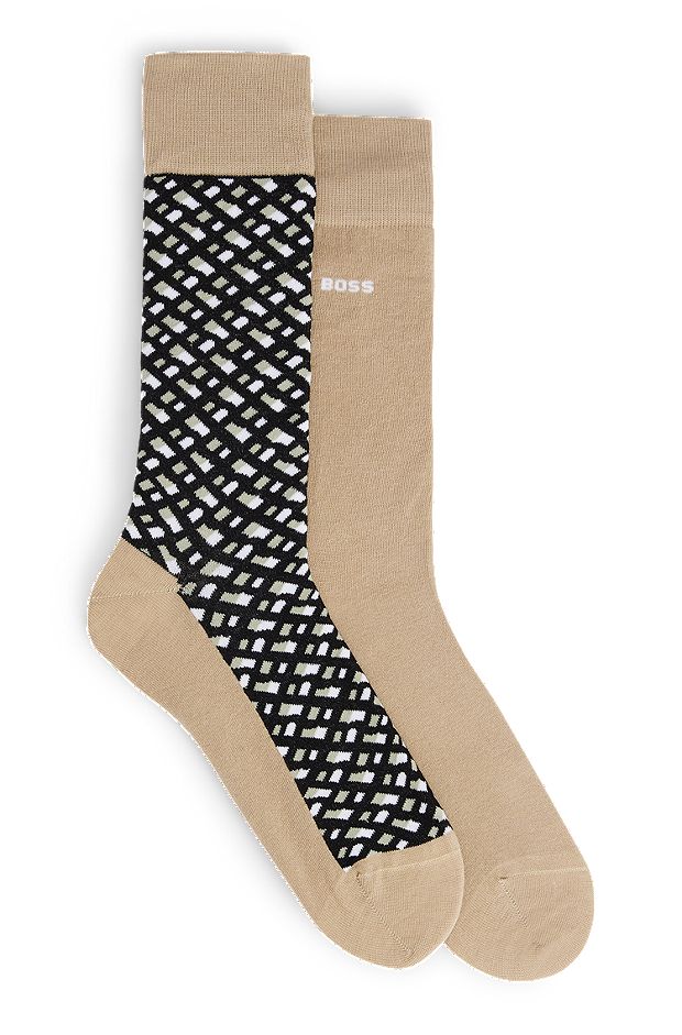 Two-pack of regular-length socks, Khaki