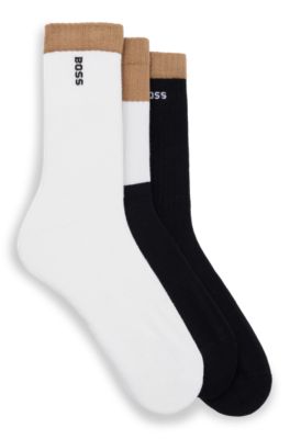 Three-pack of short-length socks with logo details, Patterned