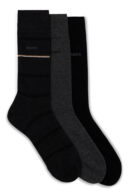 Three-pack of regular-length socks, Dark Grey