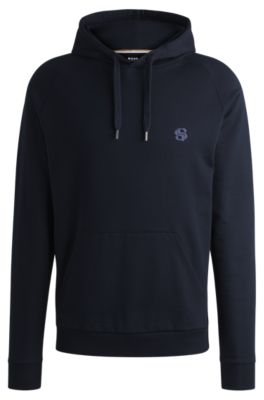 BOSS - Cotton-terry regular-fit hoodie with double monogram