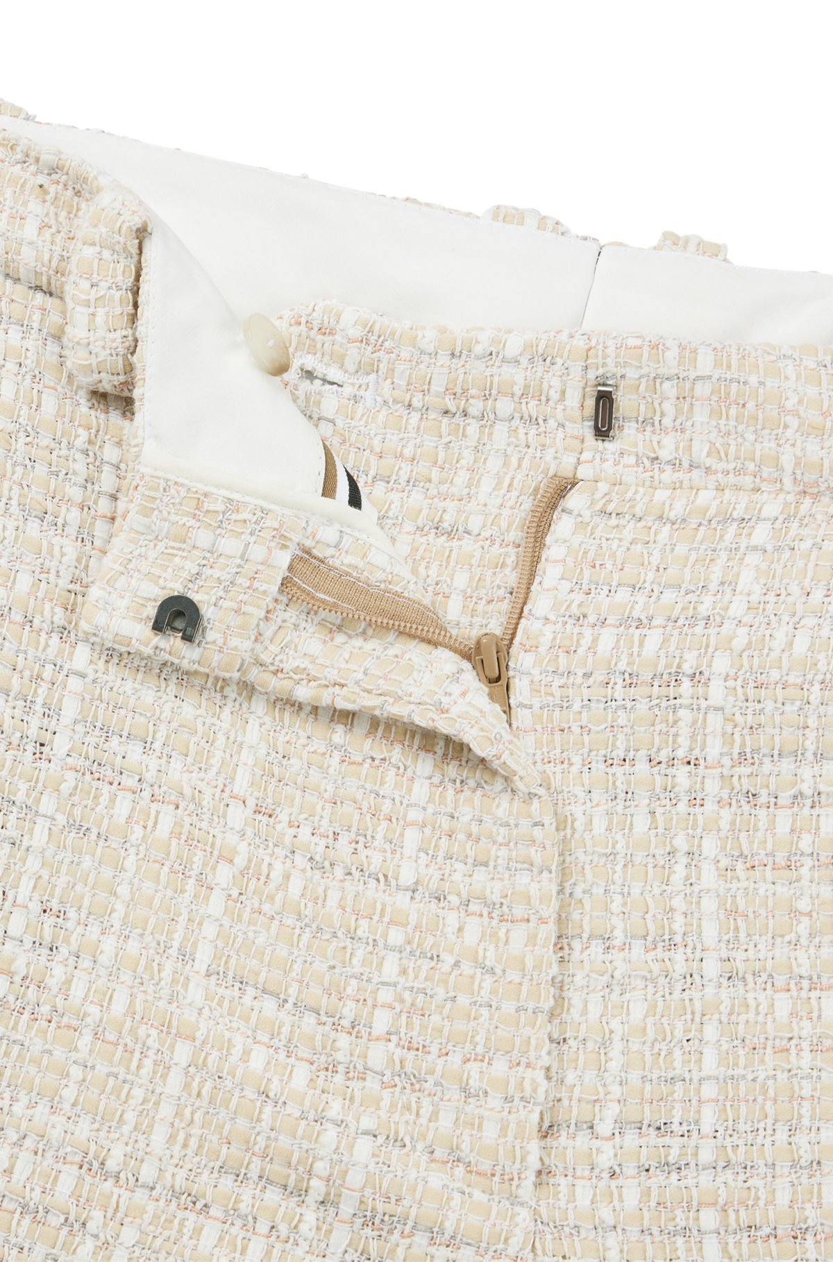BOSS - Relaxed-fit tweed shorts with belt loops - Patterned BOSS - Relaxed-fit tweed shorts with belt loops - Patterned