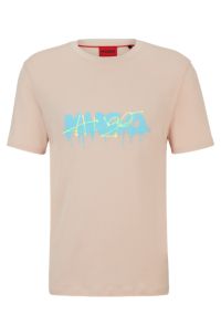 HUGO - Cotton-jersey T-shirt with double logo