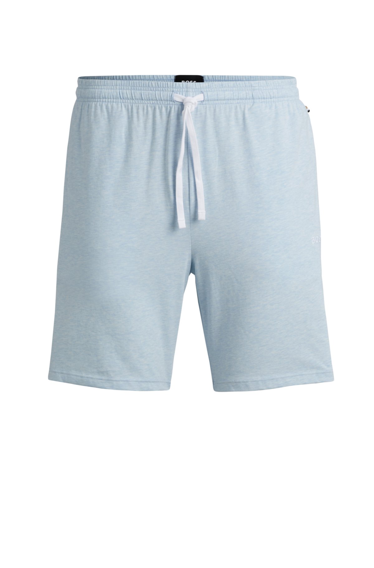 BOSS - Stretch-cotton shorts with drawstring waist and embroidered logo