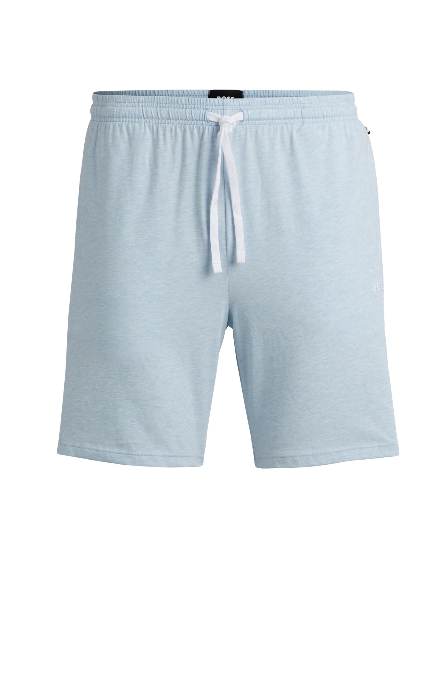Stretch-cotton shorts with drawstring waist and embroidered logo